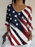 Women's American Flag Printed T-Shirt