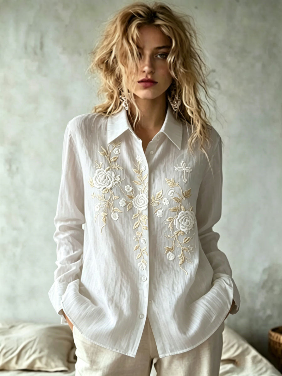 Women'S Casual Floral Faith Print Top
