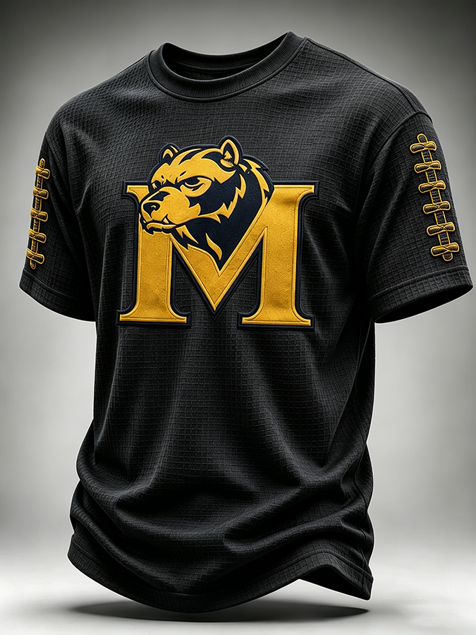 Men's Rugby Waffle Round Neck T-Shirt