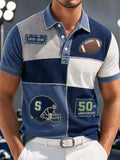 Men's Seattle Football Printed Vintage Fashion Polo Shirt