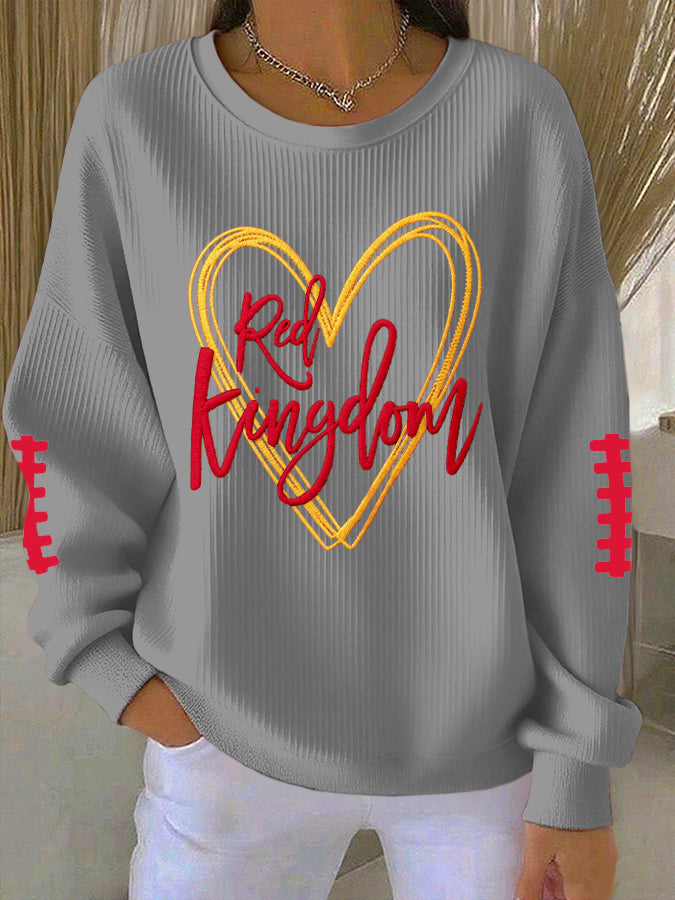 Women'S Football Print Casual Sweatshirt
