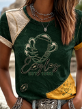 Women'S Retro Football Print T-Shirt