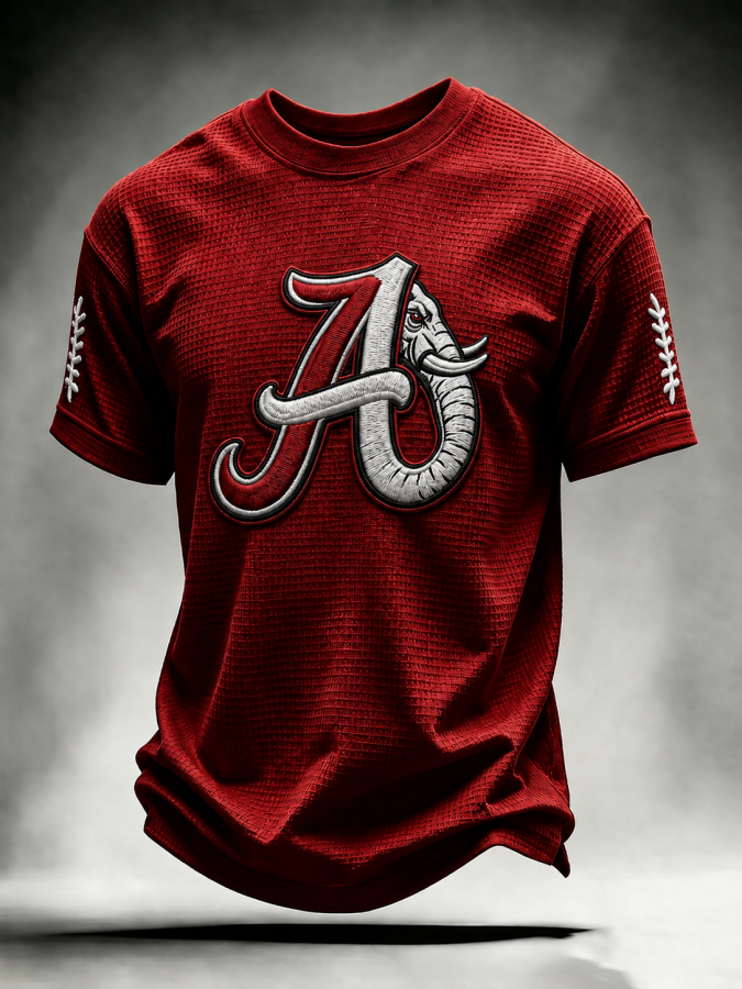 Men'S  Football  Printed  Waffle T-Shirt