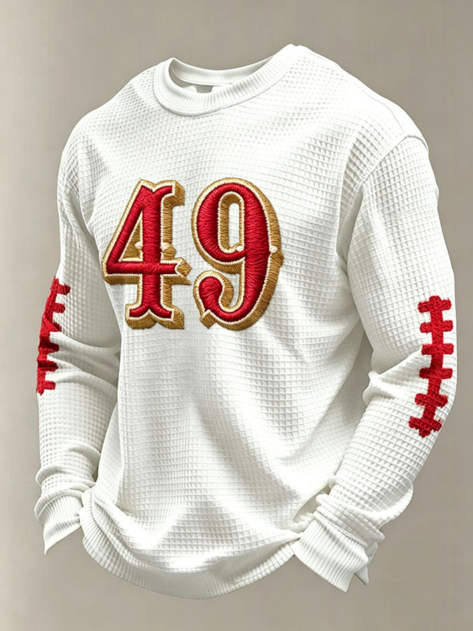 Men'S Football Fans Printed Waffle T-Shirt