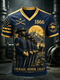 Men's Juneteenth Buffalo Soldier Cycling Art Print Top
