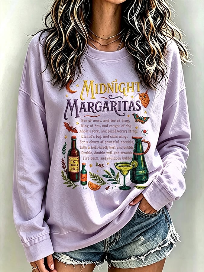 Women's Always Throw Spilled Salt Over Your Left Shoulder Print Casual Sweatshirt