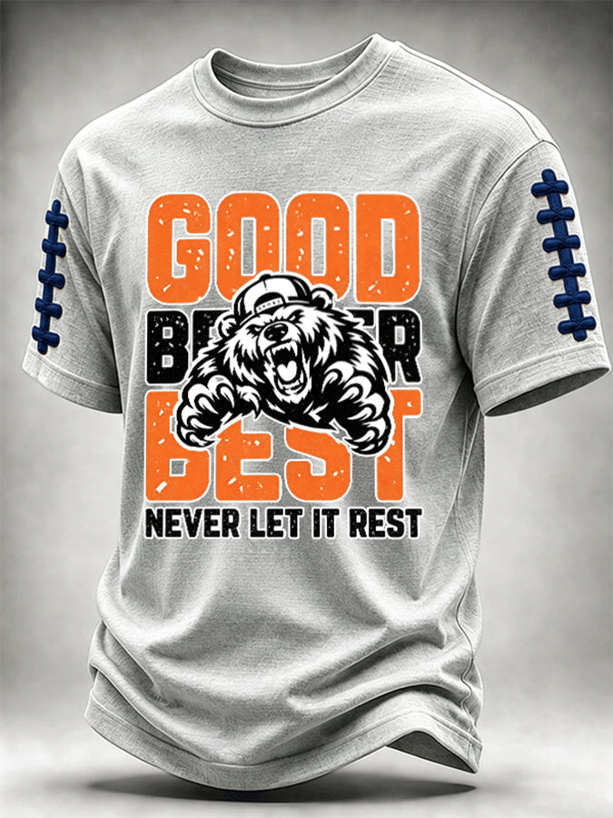 Men'S Sports Slogan Football Short Sleeved T-Shirt