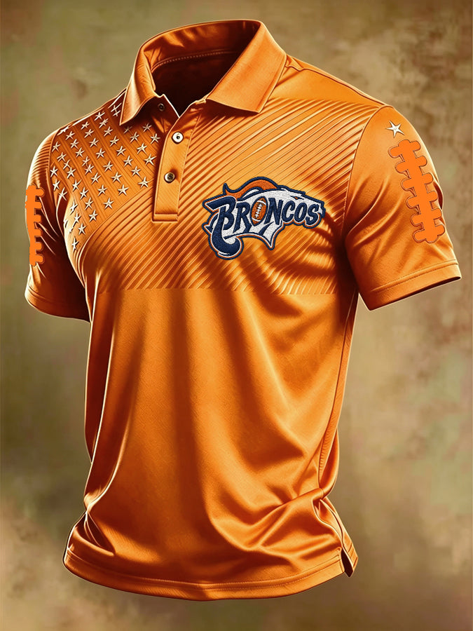 Men's Football Print Casual Printed T-shirt