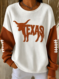 Women'S Football Print Casual Sweatshirt