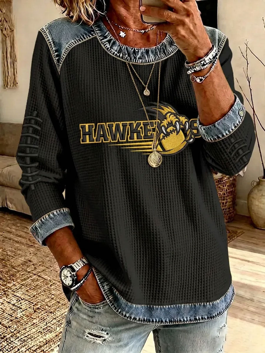 Women'S Football Printed Casual Long Sleeve Top