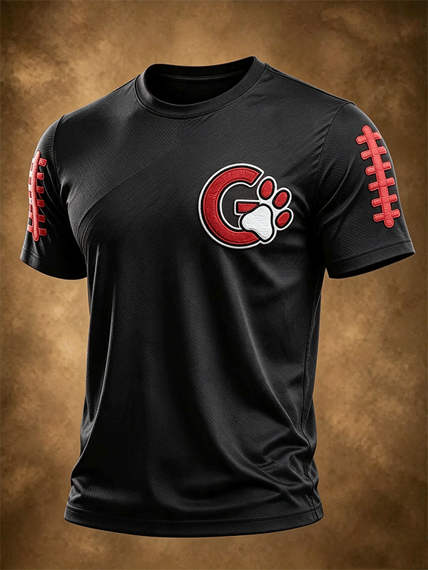 Men's Football Print Casual Printed T-shirt