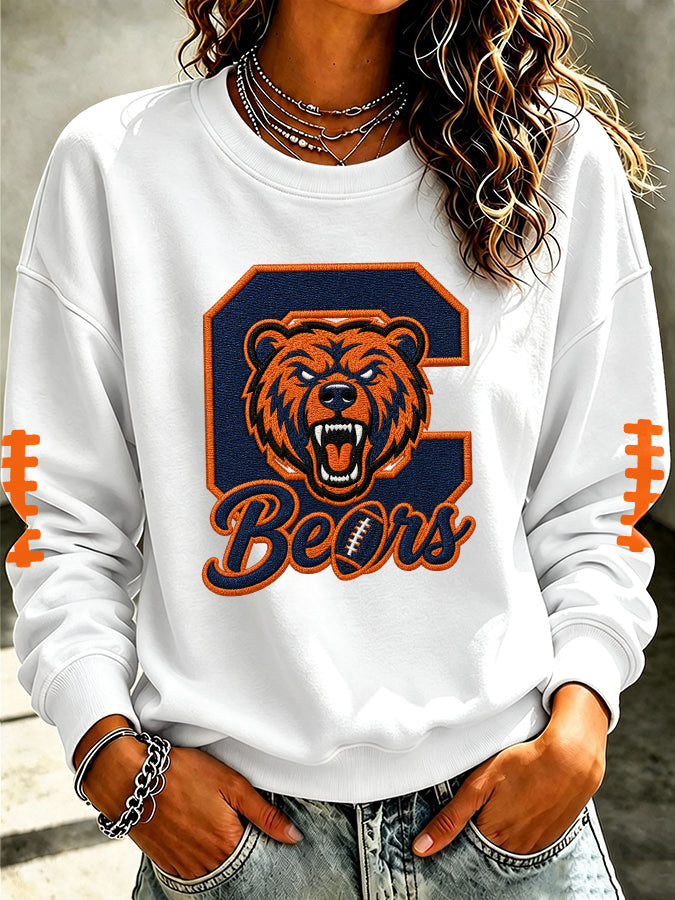 Women's Football Printed Casual Sweatshirt