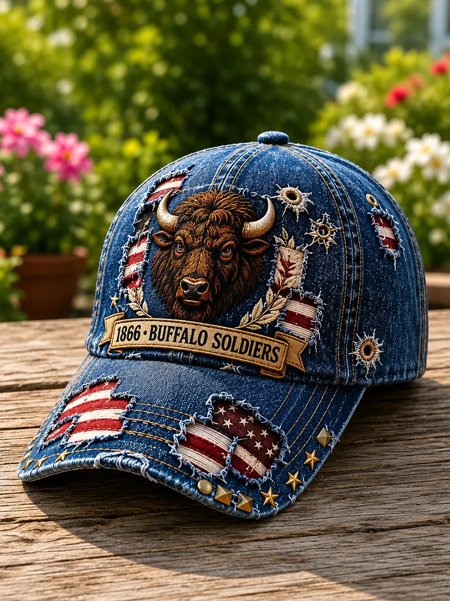 Buffalo Soldiers 1866 Heritage Art Print Vintage Baseball Cap