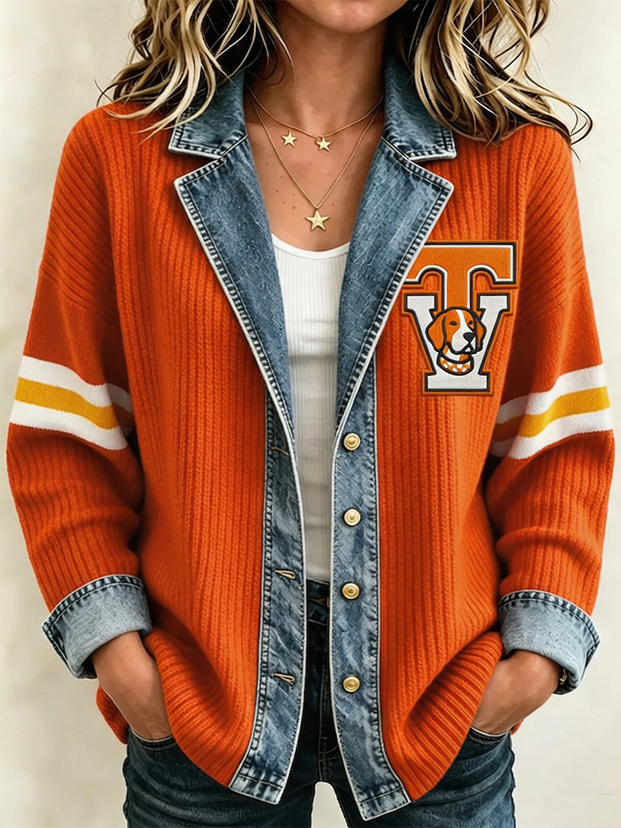 Women'S Retro Football Printed Jacket