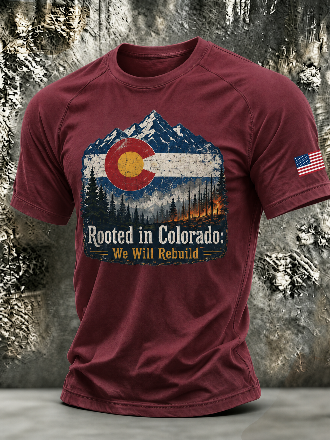 Men'S Colorado Strong: Rising From The Ashesn Printed T-Shirt