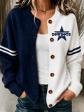 Women'S Casual Football Plant Knitted Cardigan Top