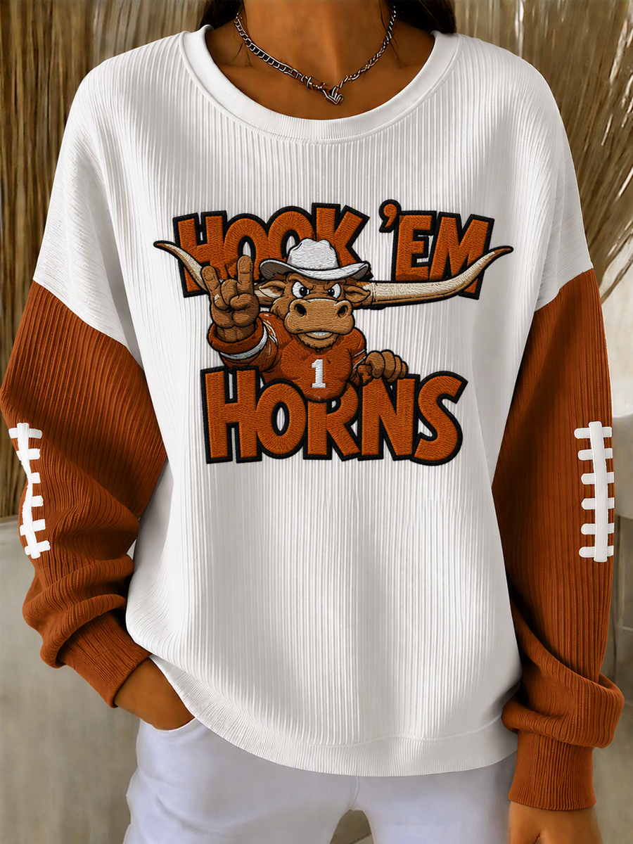 Women'S Football Print Casual Sweatshirt