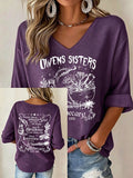 Women's Always Throw Spilled Salt Over Your Left Shoulder Print V Neck Top