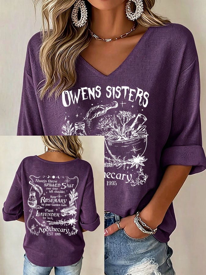Women's Always Throw Spilled Salt Over Your Left Shoulder Print V Neck Top