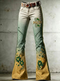 Women's Football Printed Denim Pants