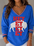 Women's Football Casual Print Top