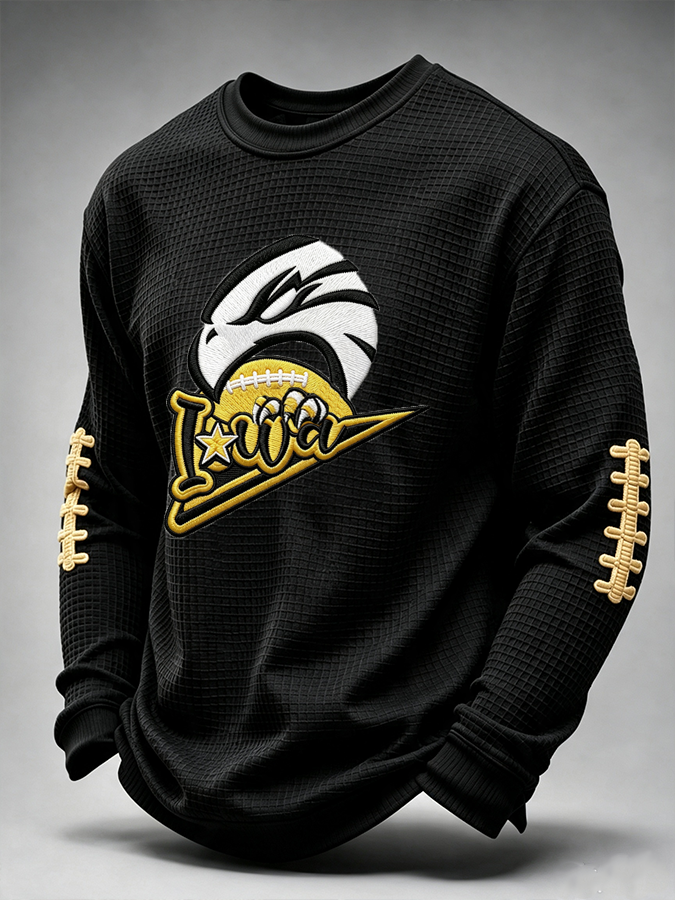 Men'S Football Printed Waffle T-Shirt