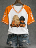 Women's Football Commemorative Printed Casual T-Shirt