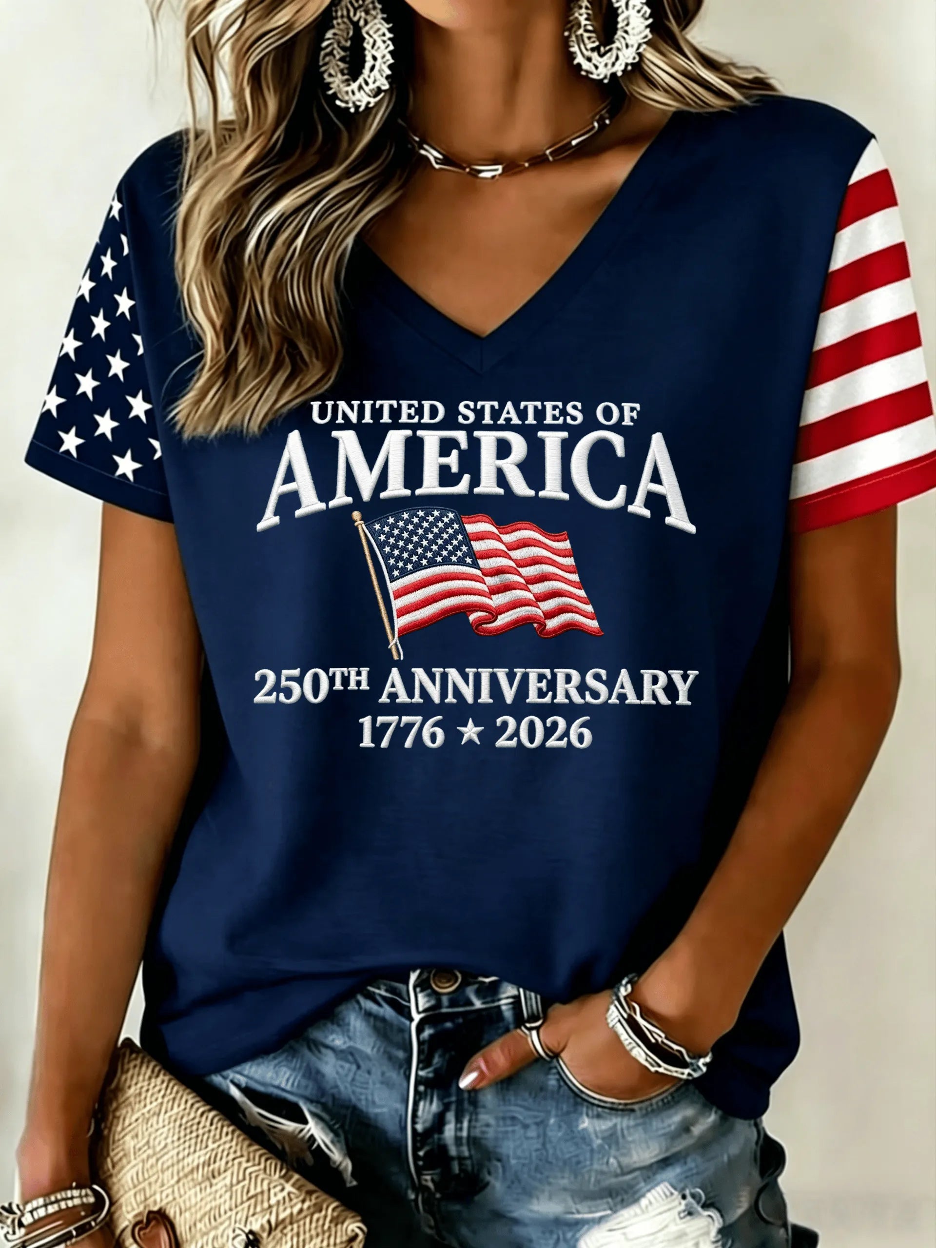 Women's USA 250th Anniversary Printed T-shirt