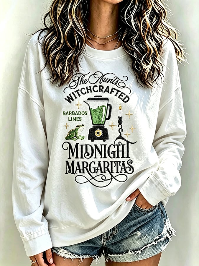 Women's Always Throw Spilled Salt Over Your Left Shoulder Print Casual Sweatshirt