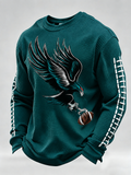 Men'S Football Game Print Waffle Sweatshirt