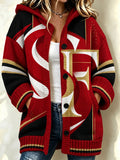 Women's Football Supporters Hooded Knit Cardigan