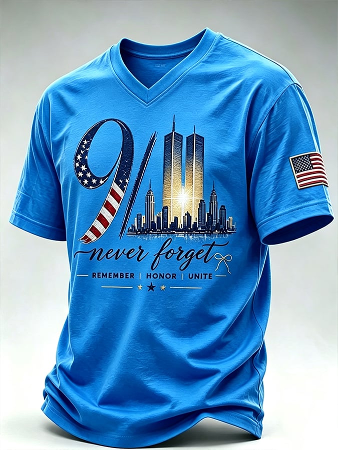 Men's 9.11 Never Forget Print Casual T-shirt