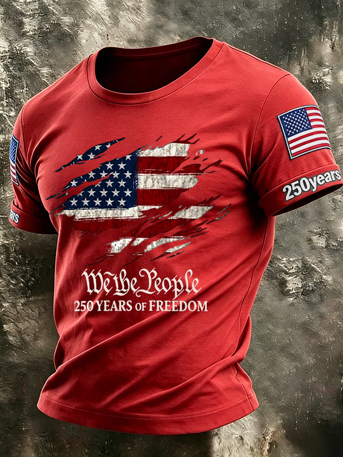 Men'S America Flag Printed Casual T-Shirt