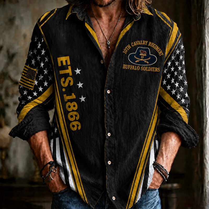 Men's "Buffalo Soldier" Summer Long-Sleeve Shirt