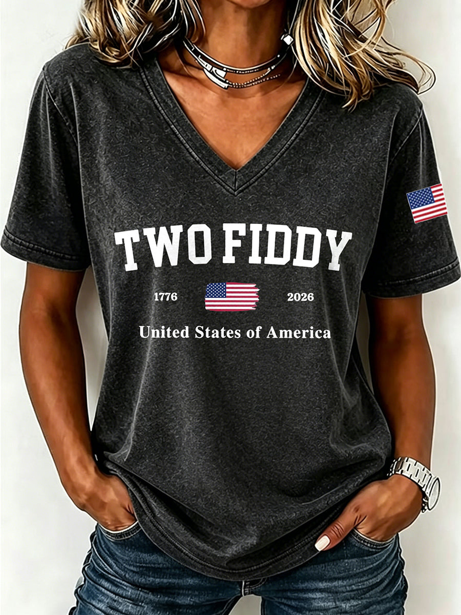 Women'S Two Fiddy Print Printed T-Shirt