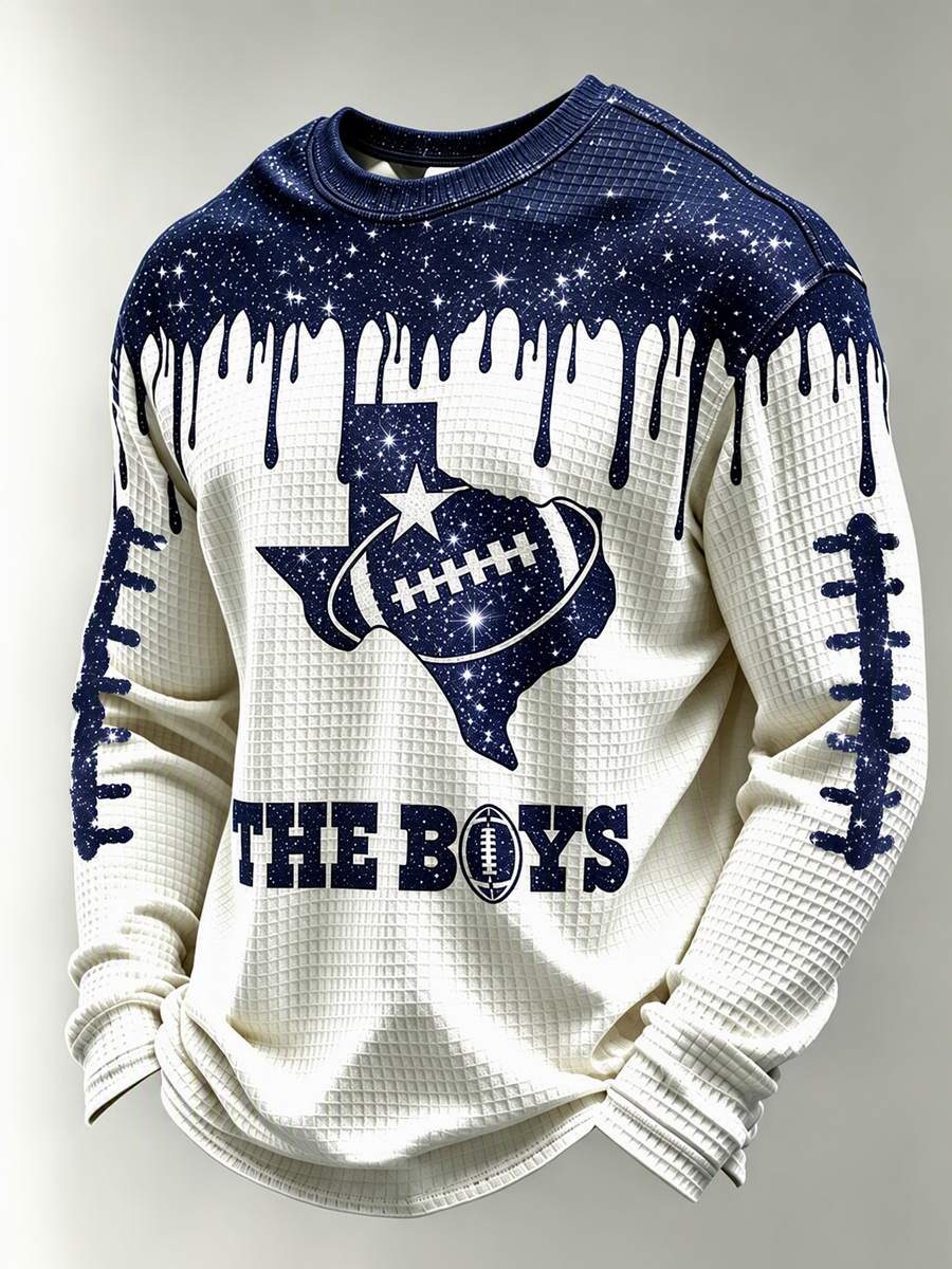 Men's Football Printed Waffle T-shirt