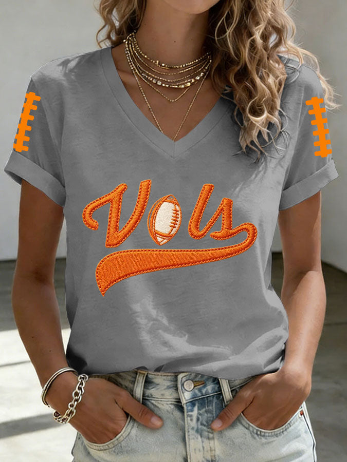 Women'S Football Print Short-Sleeve T-Shirt