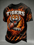 Men's Football Printed Round Neck T-Shirt