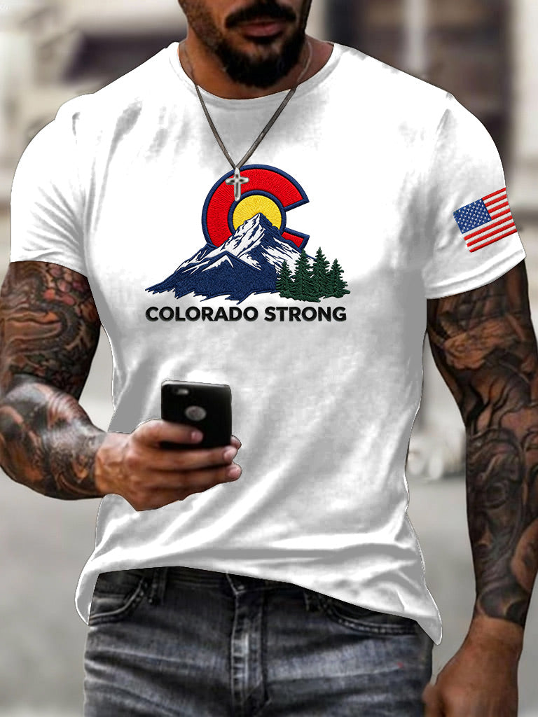 Male COLORADO STRONG Printed T-Shirt