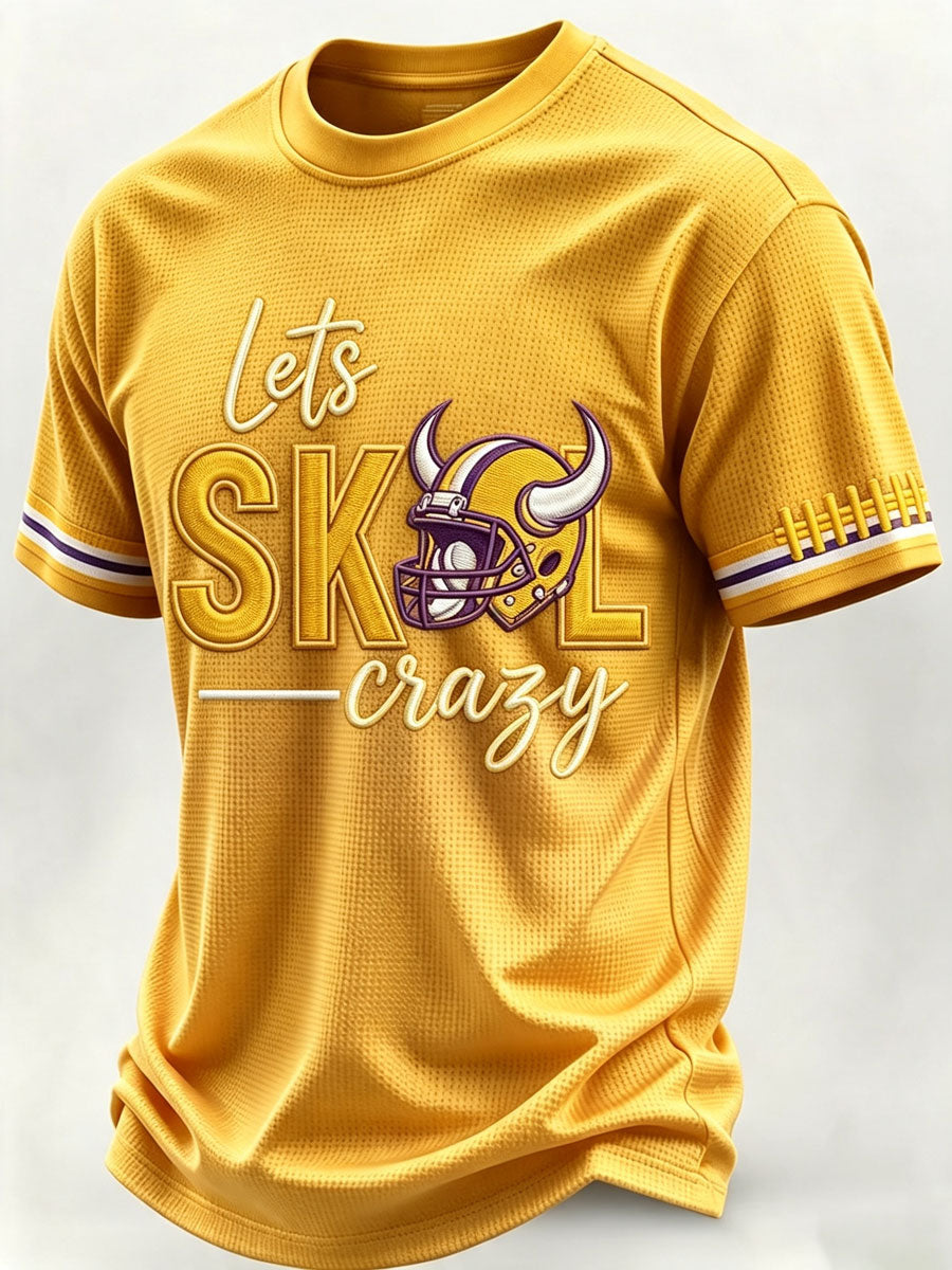 Men'S Football Print Waffle T-Shirt