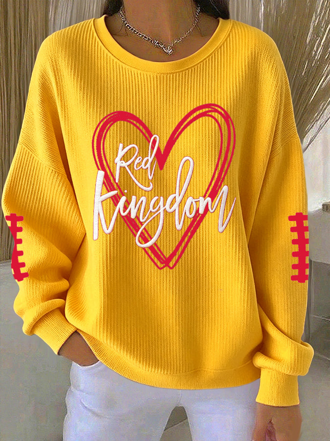 Women'S Football Print Casual Sweatshirt