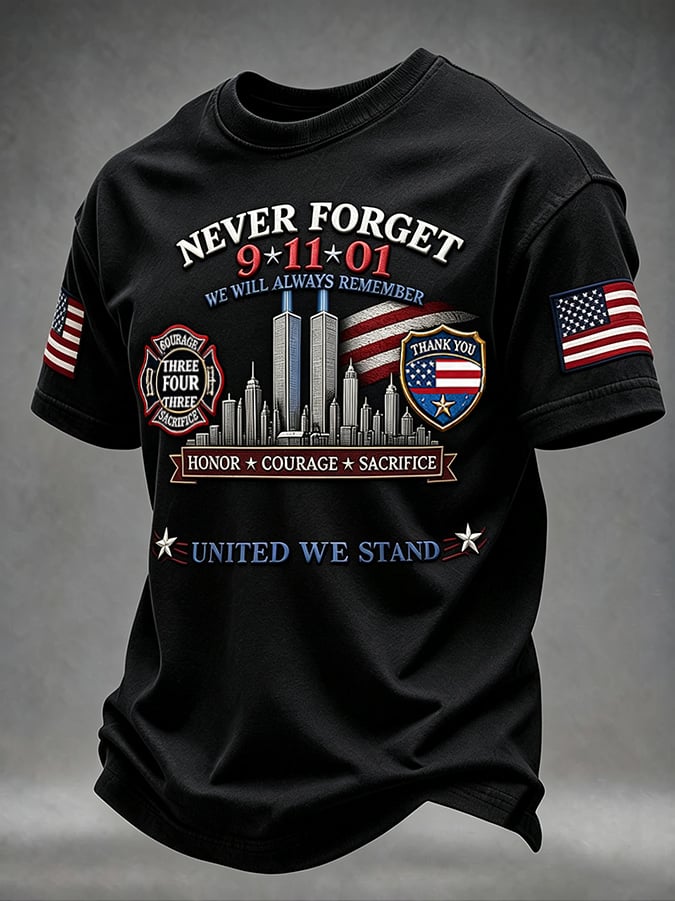 9.11 Never Forget Printed T-Shirts