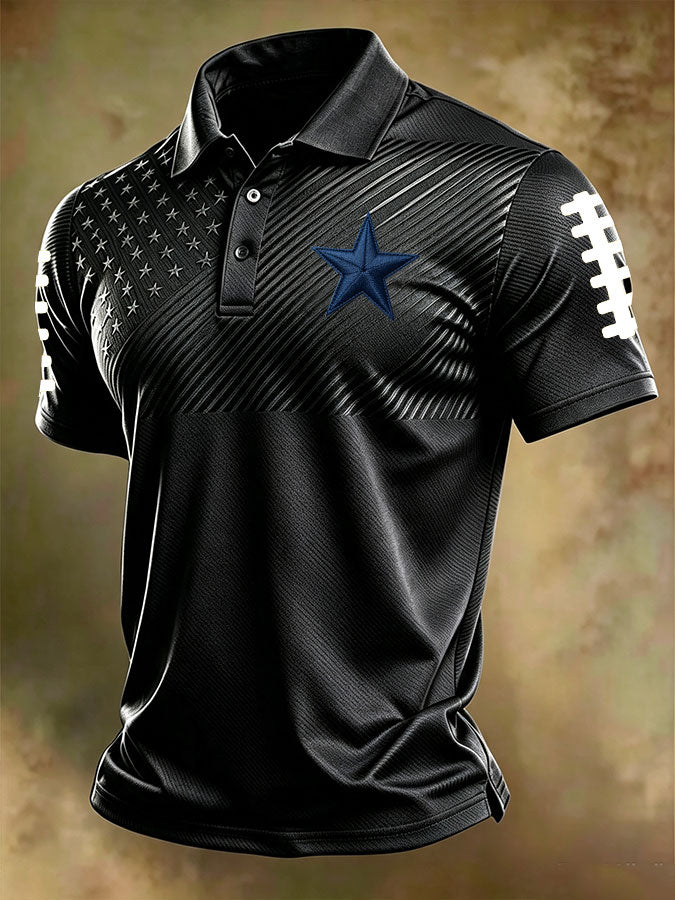 Men'S Football Printed Polo Shirt