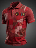 Men's Football Print Casual Polo Shirt