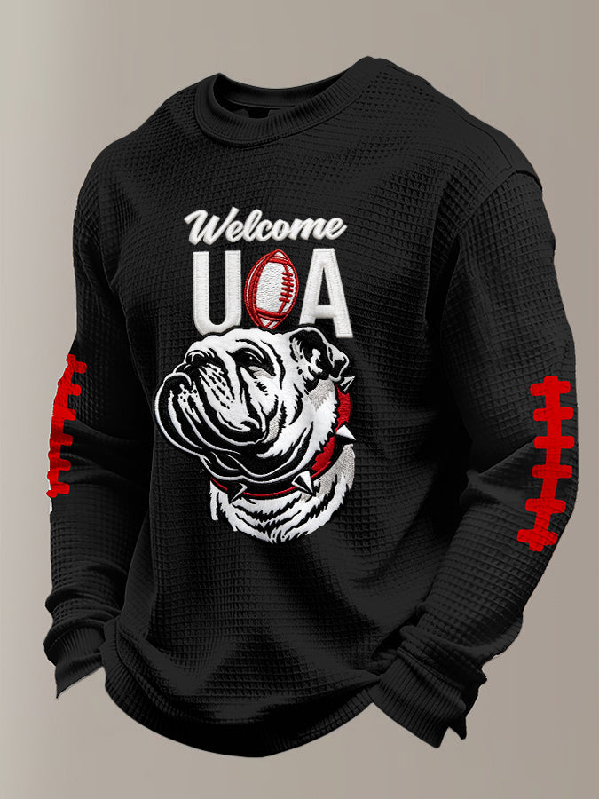 Men'S Football Printed Waffle T-Shirt