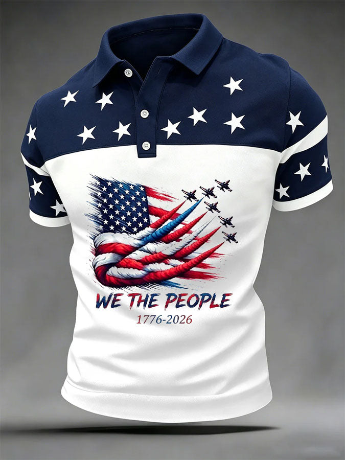 Men's America Flag Print Short Sleeve Top