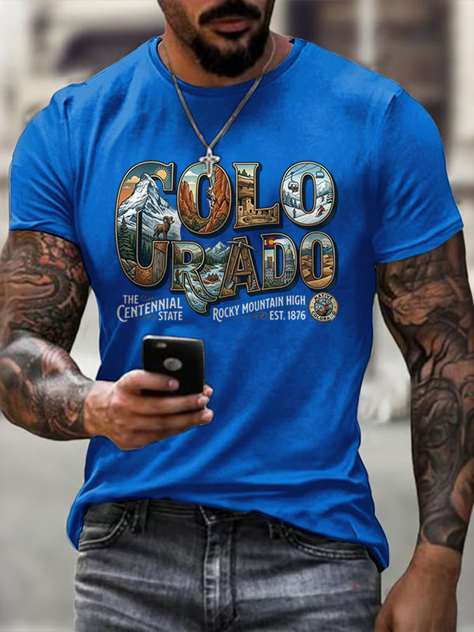 Male COLORADO STRONG Printed T-Shirt