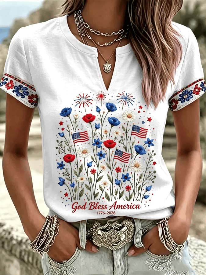 Women's 250th Anniversary Independence Day Art Print Shirt