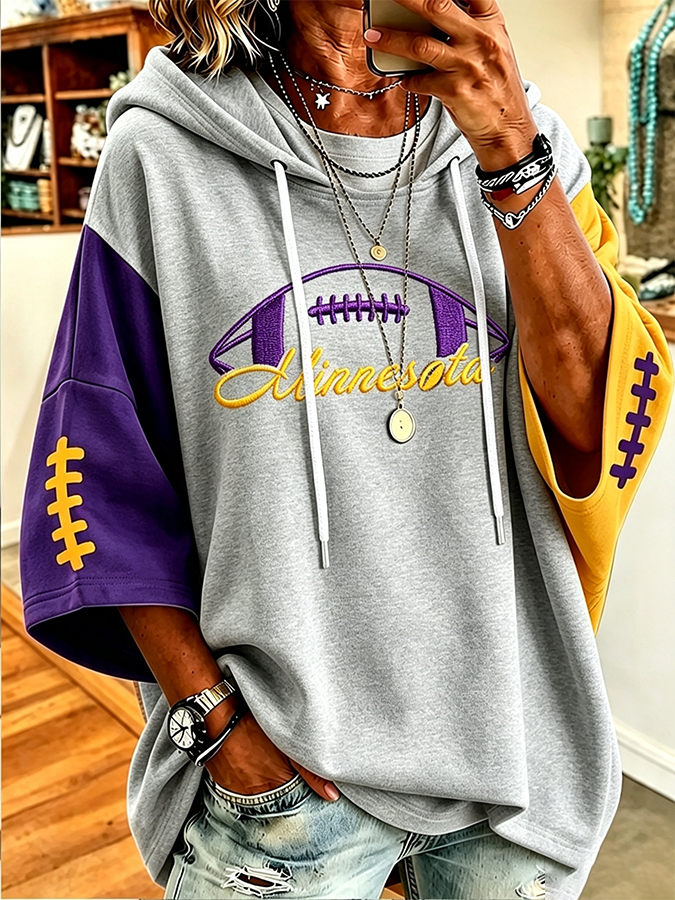 Women's Football Print Hoodie