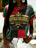 Women'S  Buffalo Soldier Printed Casual T-Shirt